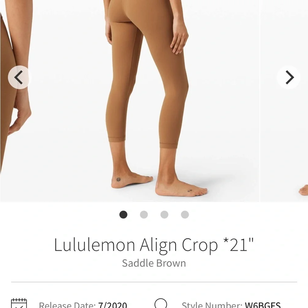 Lululemon Athletica Saddle Brown Align Crop Leggings